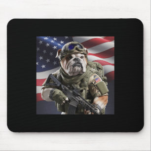 Tapis De Souris États-Unis Patriot Bull Dog En Commando