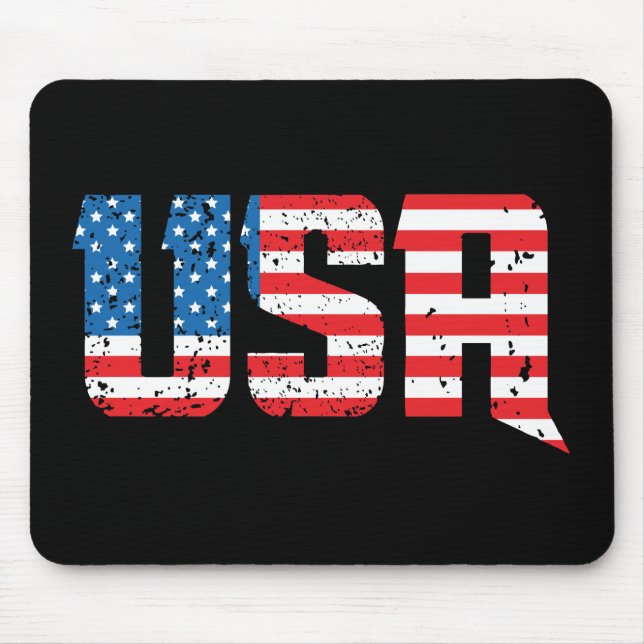 Tapis De Souris États-Unis patriotiques en rouge, blanc et bleu (Devant)