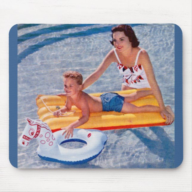 Tapis De Souris Été 1950 dans la piscine (Devant)