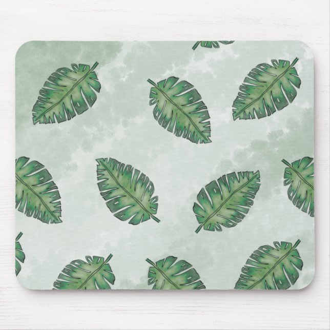 Tapis De Souris Été Avec Feuille Verte (Devant)