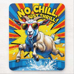Tapis De Souris Été de chèvre sauvage Splash de piscine rétro