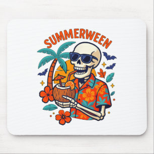 Tapis De Souris Été d'Halloween Ween Squelette Vacances Sombres Fl