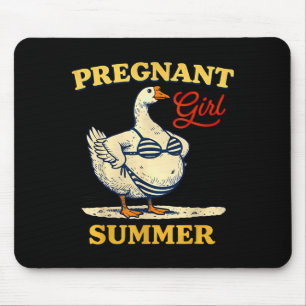 Tapis De Souris Été Fille Enceinte Annonce Bébé Drôle Oie