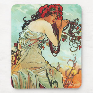 Tapis De Souris Été, les saisons, Mucha