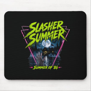 Tapis De Souris Été vintage des années 80 Halloween drôle Slasher