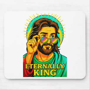 Tapis De Souris Éternellement Roi Cool Jésus Christian Anime Manga