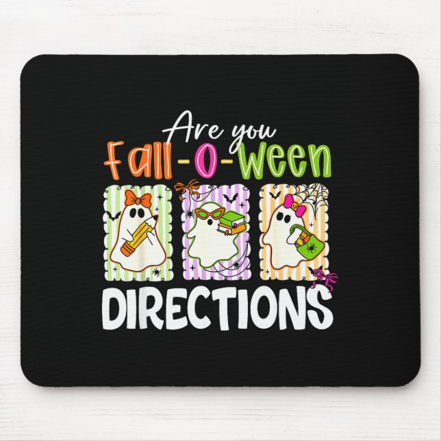 Tapis De Souris Êtes-vous les directions de Fall-o-ween Mignonne P (Devant)