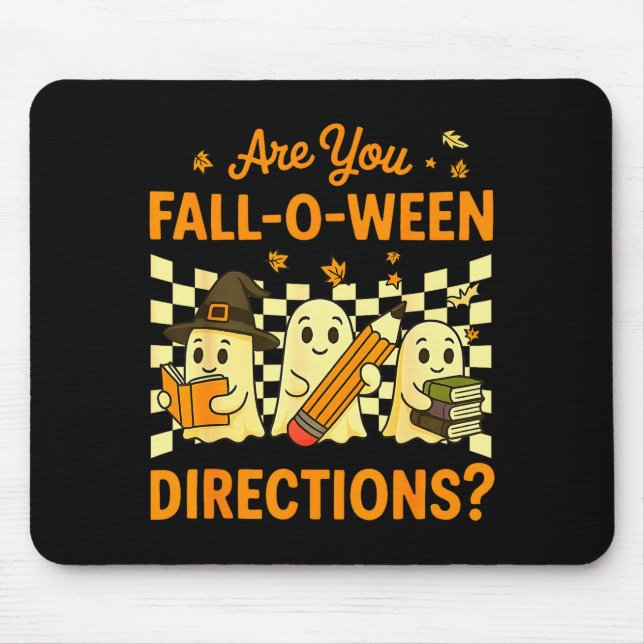 Tapis De Souris Êtes-vous Tombé O Ween Directions Halloween Profes (Devant)