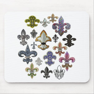 Tapis De Souris Étincelle de bijou de Fleur De Lis Flor la