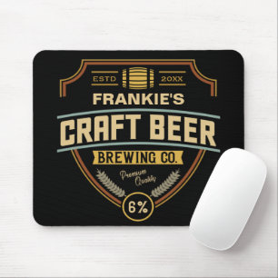 Tapis De Souris Étiquette de bière artisanal personnalisé brasseri