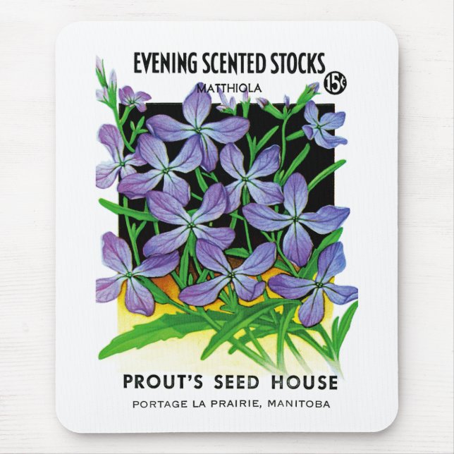 Tapis De Souris Étiquette de paquets de semences Stock parfumé le  (Devant)