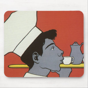 Tapis De Souris Étiquette de produit vintage, russe chocolat chaud