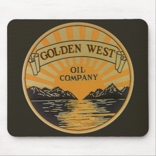 Tapis De Souris Étiquette de produits vintage Art, Golden West Oil