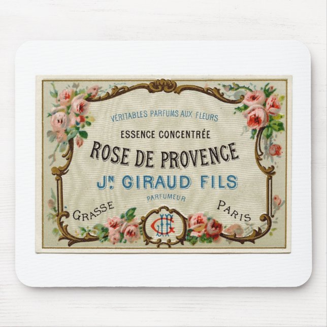 Tapis De Souris Étiquette français vintage (Devant)
