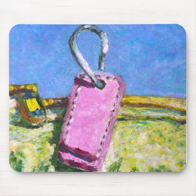 Tapis De Souris Étiquette Rose (Devant)
