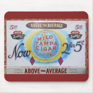 Tapis De Souris Étiquette vintage Mousepad de boîte à cigares