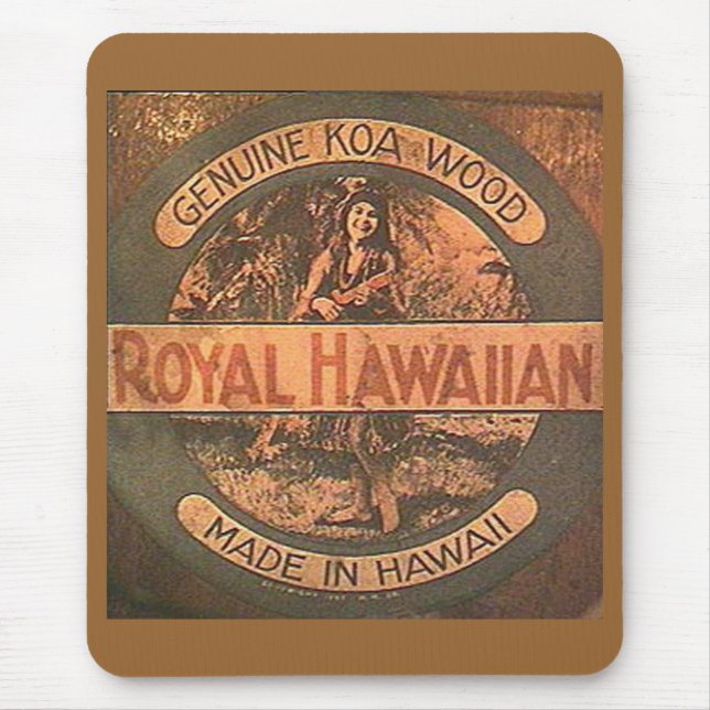 Tapis De Souris Étiquette vintage Mousepad d'ukulélé (Devant)