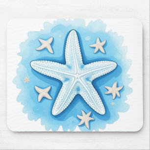 Tapis De Souris Étoile de mer en bleu
