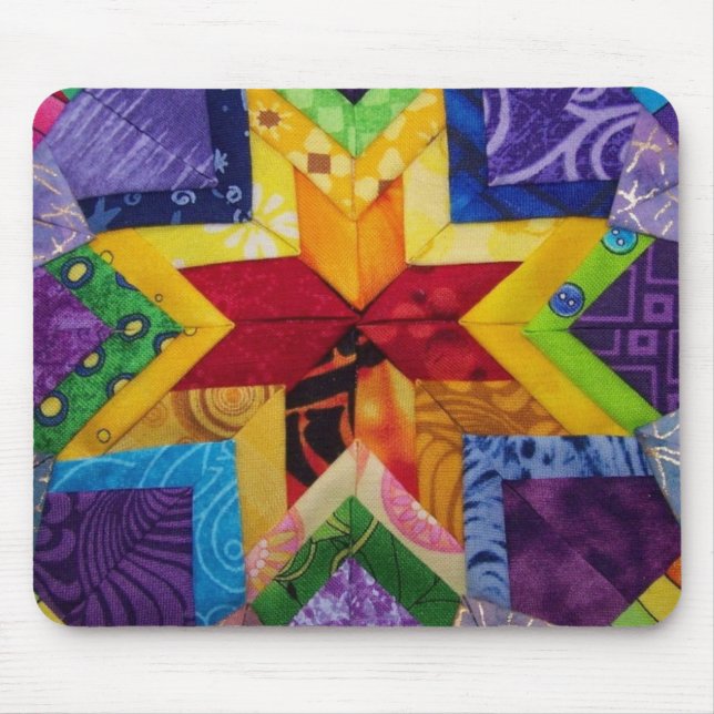 Tapis De Souris étoile pliée Mousepad d'arc-en-ciel (Devant)