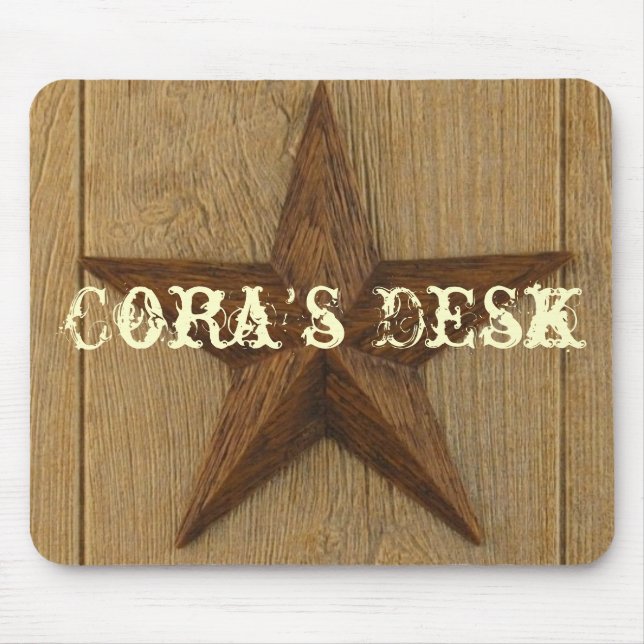 Tapis De Souris étoile sur le bois, le bureau de Cora (Devant)