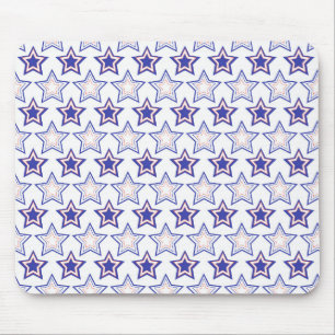 TAPIS DE SOURIS ÉTOILES BLEUES ROUGES PATRIOTIQUES