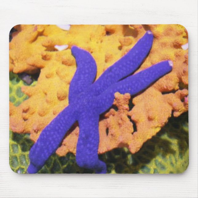 Tapis De Souris Étoiles de mer bleues sur un Mousepad (Devant)