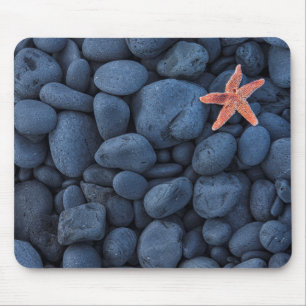 Tapis De Souris Étoiles de mer sur les roches noires le long de l