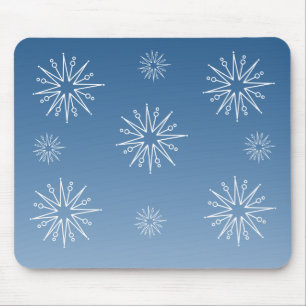 Tapis De Souris Étoiles de Noël éblouissantes Mousepad, Bleu
