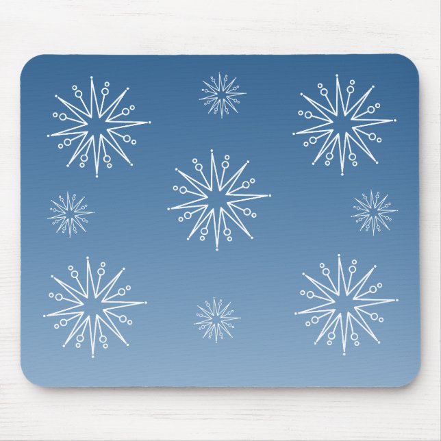 Tapis De Souris Étoiles de Noël éblouissantes Mousepad, Bleu (Devant)