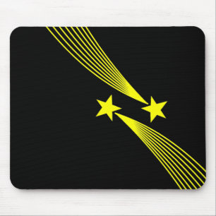 Tapis De Souris Étoiles de tir - Jaune sur Noir