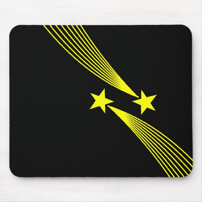 Tapis De Souris Étoiles de tir - Jaune sur Noir (Devant)