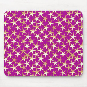 Tapis De Souris étoiles d'or sur améthyste violet