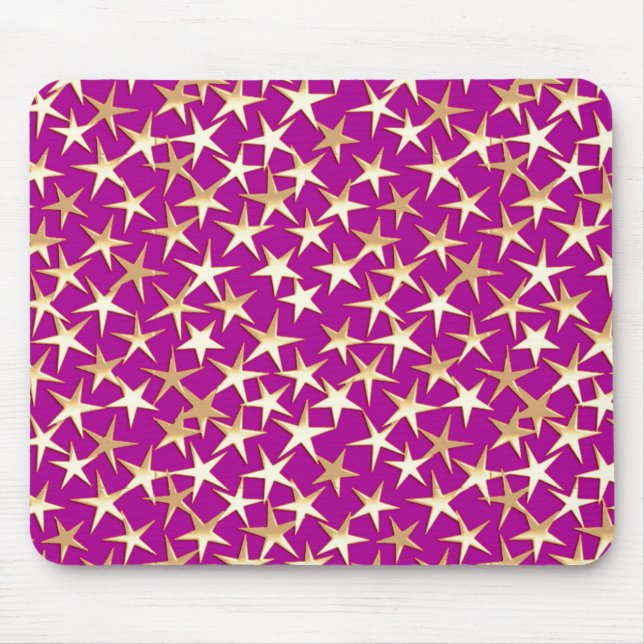 Tapis De Souris étoiles d'or sur améthyste violet (Devant)