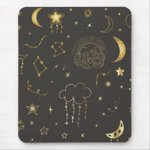 Étoiles Dorées Célestes, Lune & Constellations
