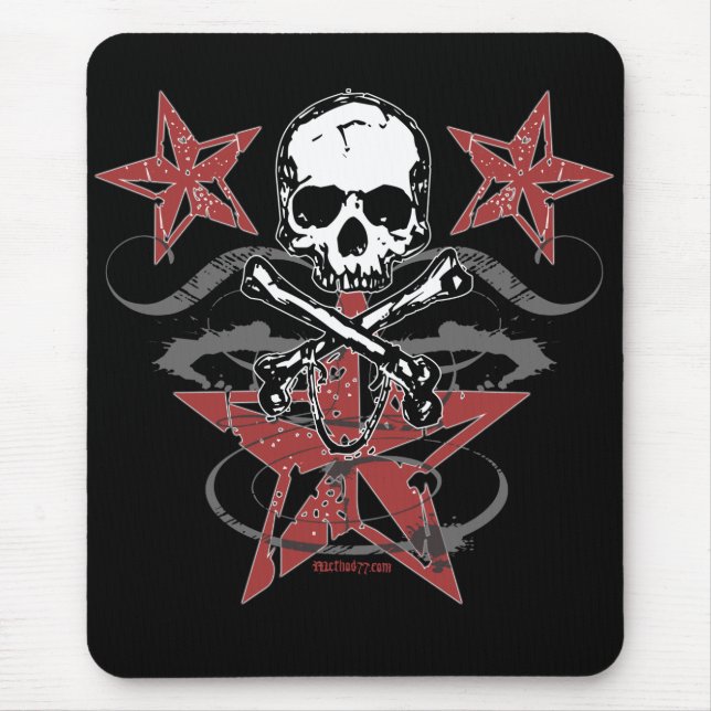 Tapis De Souris Étoiles et crâne Mousepad (Devant)
