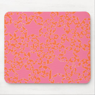 Tapis De Souris Étoiles, Étoiles, Étoiles en rose et orange