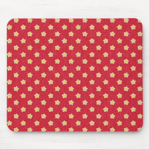 Tapis De Souris Etoiles jaunes vintages sur Motif rouge