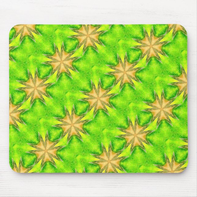 Tapis De Souris étoiles or sur mousepac vert (Devant)