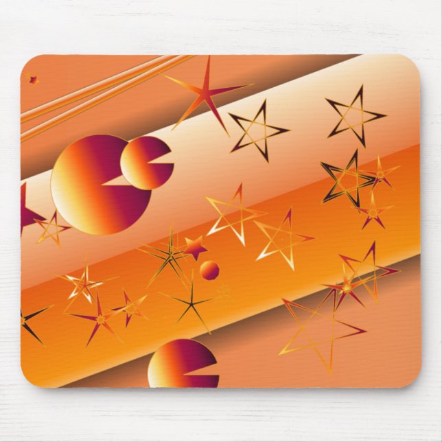 Tapis de souris Étoiles Orange (Devant)