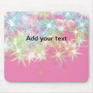 Tapis De Souris Étoiles scintillantes roses rouges simples ajoutez