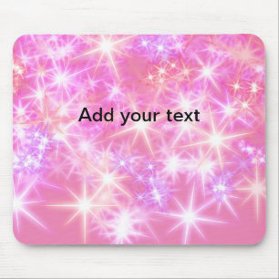 Tapis De Souris Étoiles scintillantes roses rouges simples ajoutez