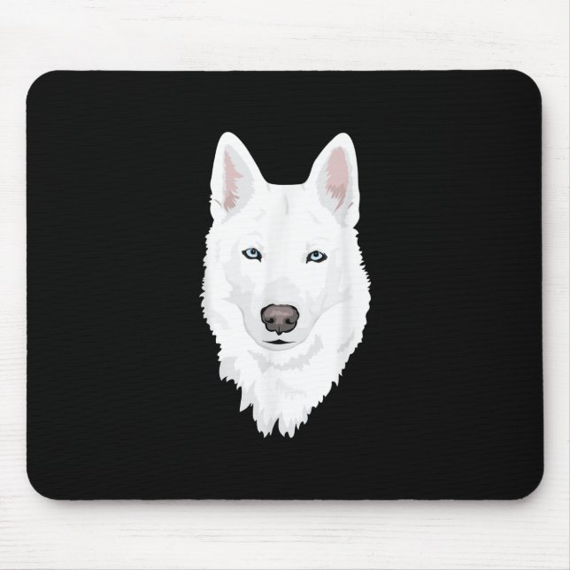 Tapis De Souris Étonnant blanc sibérien Husky - Doux blanche neige (Devant)