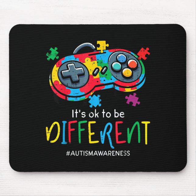 Tapis De Souris être différent manette de jeu autisme hommes garço (Devant)