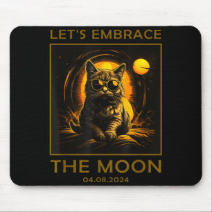 Tapis De Souris Étreinte de l'éclipse solaire totale de chat migno