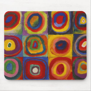 Tapis De Souris Étude de couleur des cercles Carré par Kandinsky