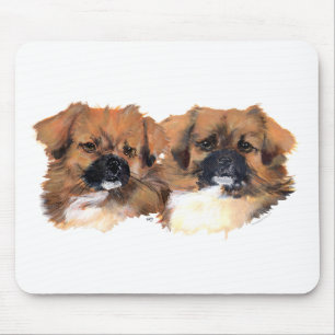 Tapis De Souris Étude de tête de spaniels tibétains