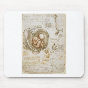 Tapis De Souris Études de Leonardo da Vinci du foetus dans