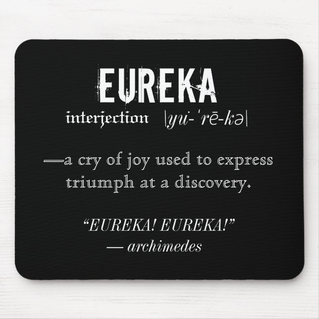 Tapis De Souris Eureka Définition Archimède Principale Science (Devant)