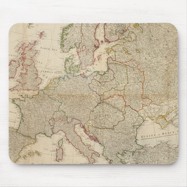 Tapis De Souris Europe composite avec tableaux statistiques (Devant)