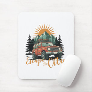 Tapis De Souris Évasion de la ville en 4x4 Overland vintage